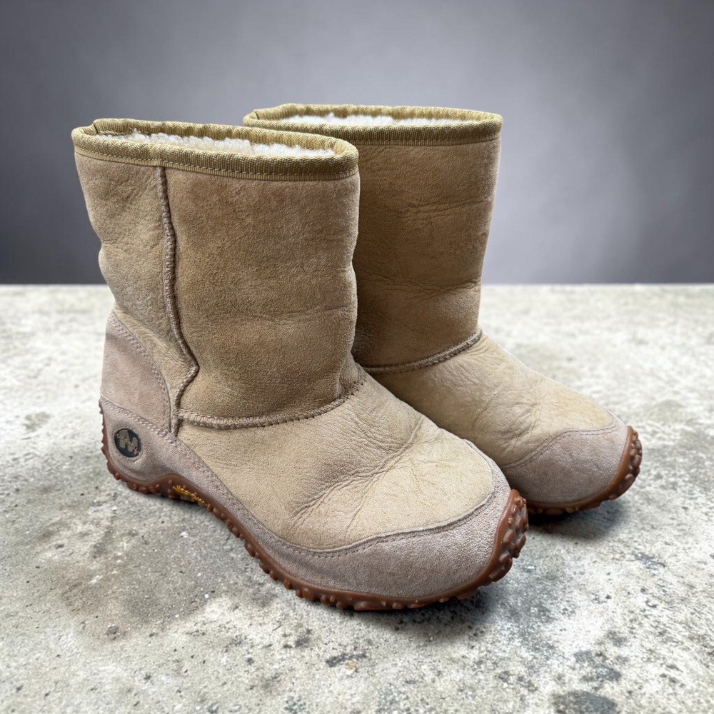 Merrell Yeti Chameleon Suede Shearling Snow Boots EU 37 / US 6.5 Tan Vibram Sole